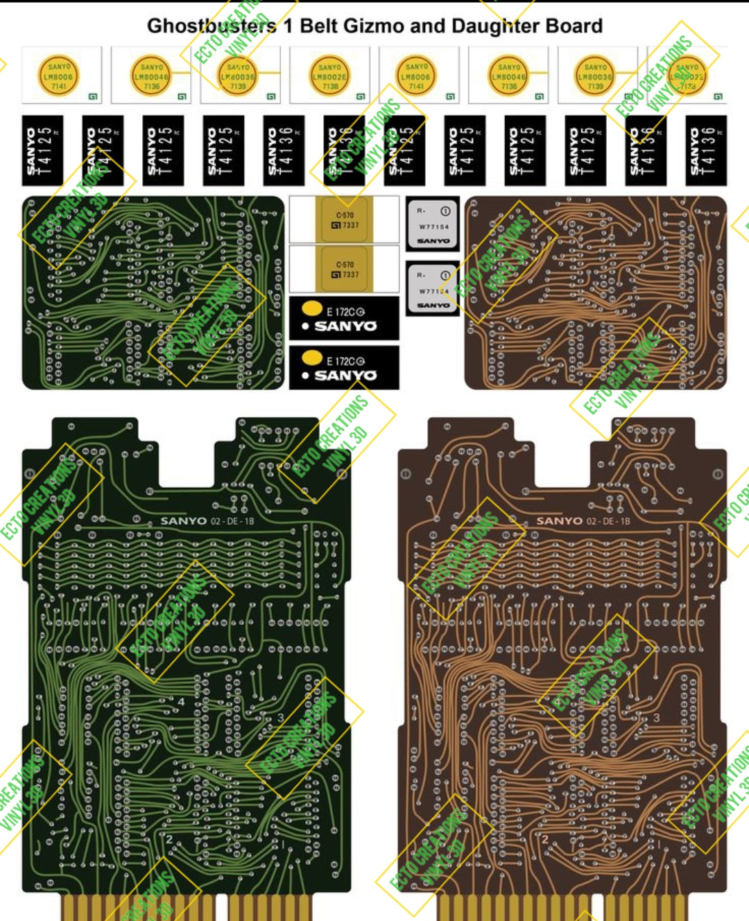 Ghostbusters belt gizmo vinyl decals for 3d printed replica.