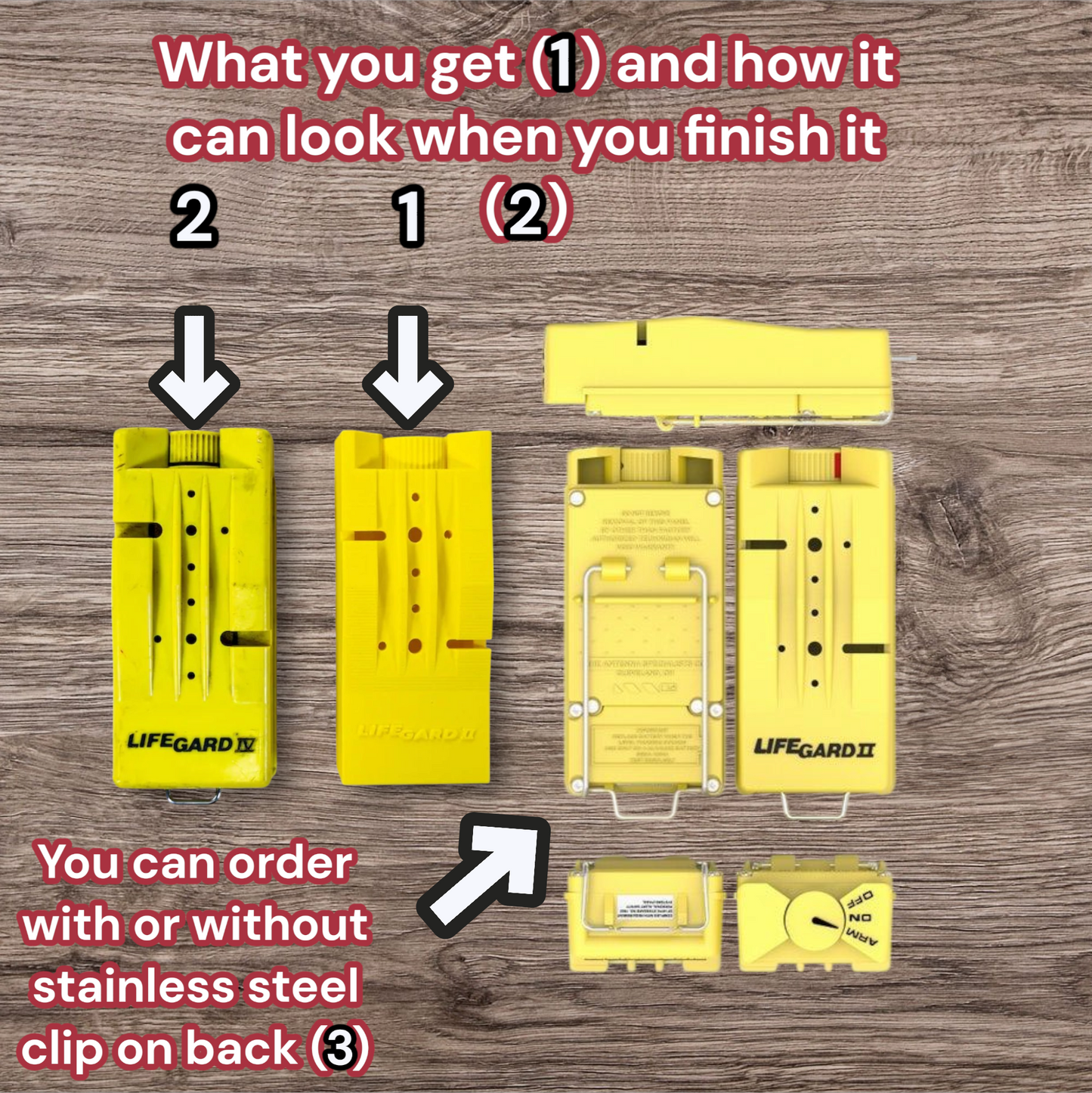 Lifeguard II (( WITH )) Stainless steel belt clip.