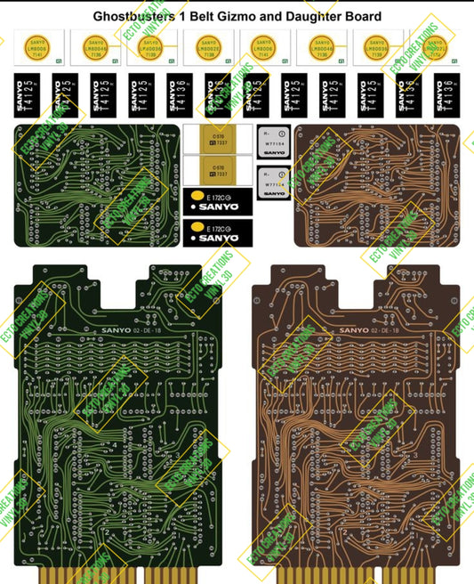 Ghostbusters belt gizmo vinyl decals for 3d printed replica.